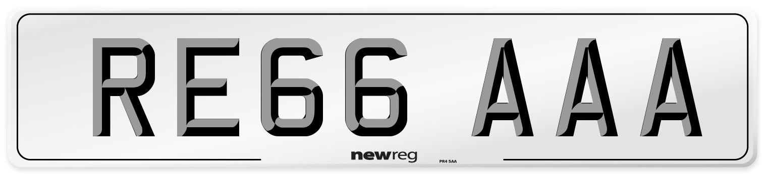 RE66 AAA Number Plate from New Reg